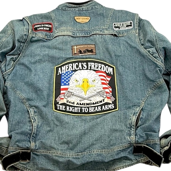 Cortech MOD Denim Motorcycle Jacket Men XXL Blue Armored Riding Coat Biker Lined